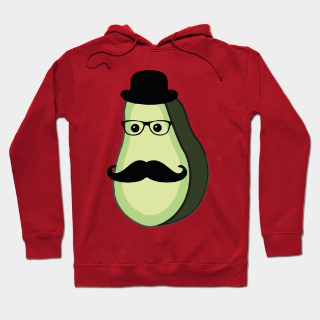 Fruit genius avacado with hat and mustach Hoodie by AwesomMT